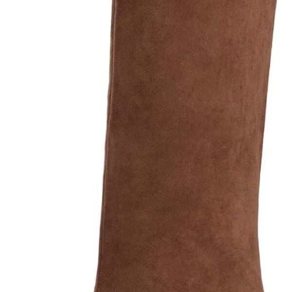 Women's Suede Knee High Boots Wide Calf Tall Fashion Stiletto Heeled Pull On Slouchy Long Boots