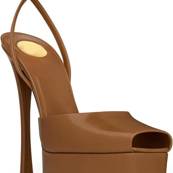 Women's Stiletto Heeled Platform Sandals, Open-Toe Square Toe High Heels, Ankle Strap Backless Sandals, Stylish Casual Party Dress Shoes