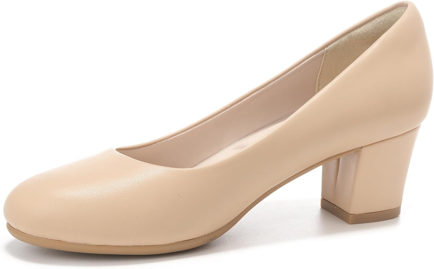 2 inch Low Block Heel Pumps for Women Round Closed Toe Chunky Heels Comfortable Dress Shoes Office Work Formal