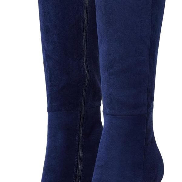 4 inch Women's Knee High Long Boots, Stiletto Tall Pointed Toe Heeled Boot Leather Suede Comfortable Sexy