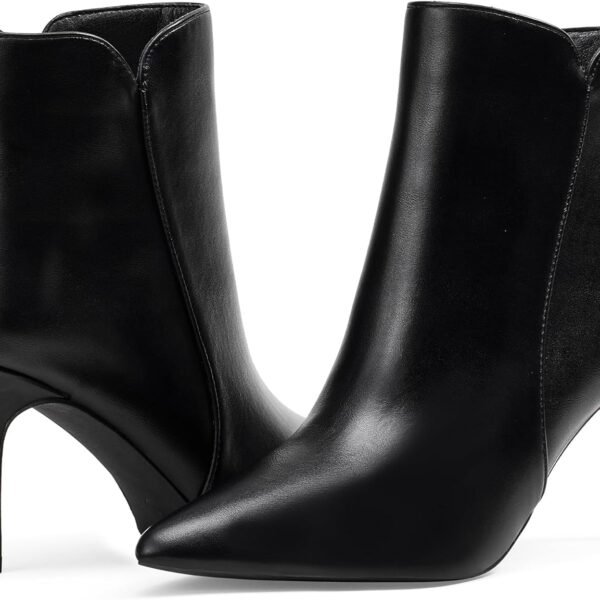 Women Chic Heeled Ankle Boots,Sexy Pointed Toe with 3 Inch High Heel Fashion Stylish Booties with Side Zipper Evening Party Dress Shoes