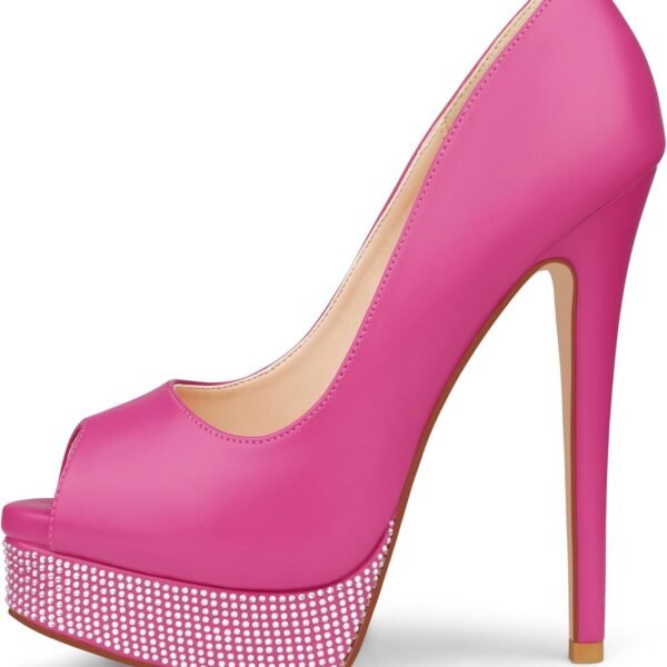 Women's Platform Stiletto Heels Shoes Peep Toe Pumps 6 inch Heels for Dress Wedding Party