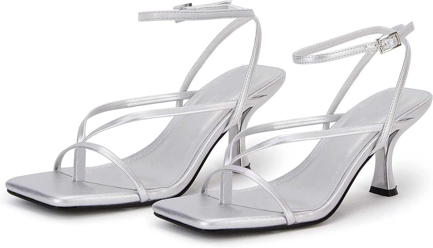 Women's lace-up high-heeled sandals, square-toe flip-flops, strappy party shoes