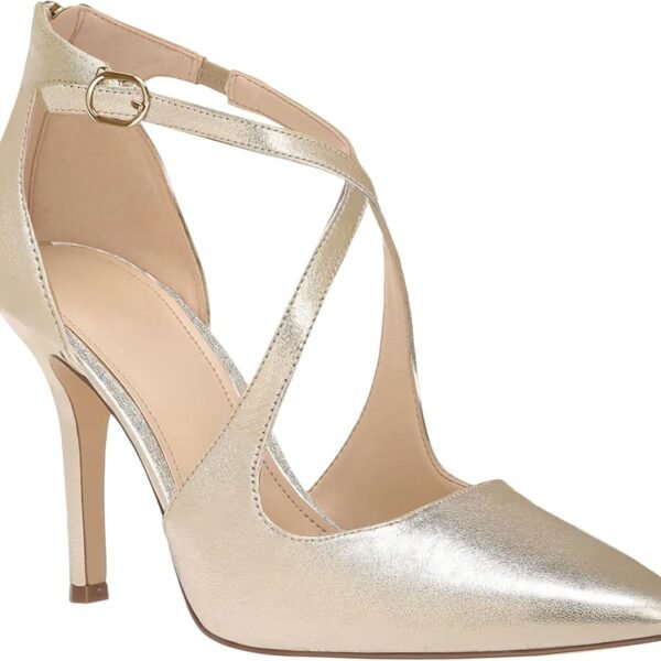 Womens Pumps High Heels Pointed Toe Crossed Strap Zip up Stilettos Party Dress Shoes