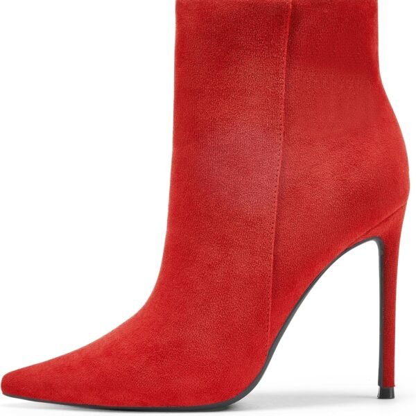 Women Heeled Ankle Booties,Sexy Pointed Toe 4 inch Stiletto High Heel Fashion Ankle & Booties with Side Zipper High Heel Boots Dress Evening Party Boots Shoes