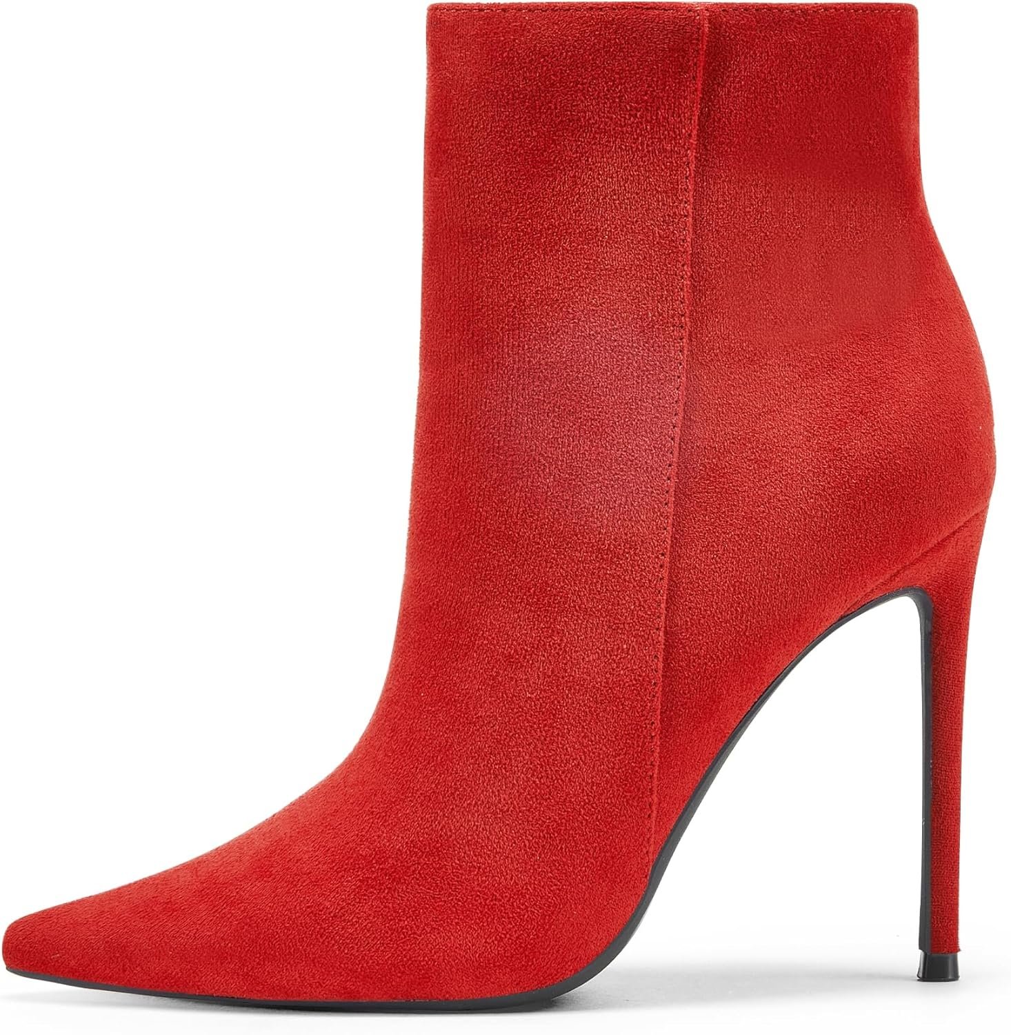 Women Heeled Ankle Booties,Sexy Pointed Toe 4 inch Stiletto High Heel Fashion Ankle & Booties with Side Zipper High Heel Boots Dress Evening Party Boots Shoes