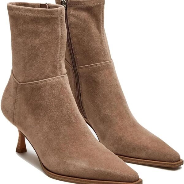 Women's Ankle Boots - Stiletto High Heel, Pointed Toe, Short, Side Zipper, Dress Boots - Elastic, Fashion, Trendy